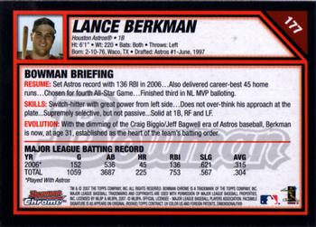 2007 Bowman Chrome #177 Lance Berkman Back