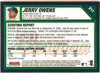 2007 Bowman Chrome #211 Jerry Owens Back