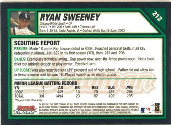 2007 Bowman Chrome #212 Ryan Sweeney Back