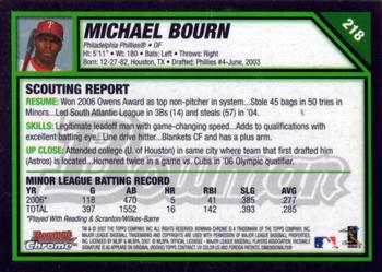 2007 Bowman Chrome #218 Michael Bourn Back