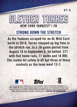 2019 Topps - Gleyber Torres Star Player Highlights #GT-5 Gleyber Torres Back