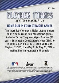2019 Topps - Gleyber Torres Star Player Highlights #GT-16 Gleyber Torres Back