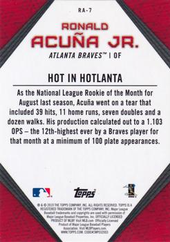 2019 Topps - Ronald Acuna Jr. Star Player Highlights #RA-7 Ronald Acuña Jr. Back
