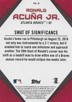 2019 Topps - Ronald Acuna Jr. Star Player Highlights #RA-8 Ronald Acuña Jr. Back