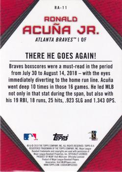 2019 Topps - Ronald Acuna Jr. Star Player Highlights #RA-11 Ronald Acuña Jr. Back