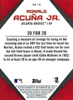 2019 Topps - Ronald Acuna Jr. Star Player Highlights #RA-14 Ronald Acuña Jr. Back