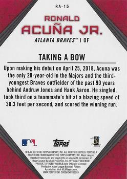 2019 Topps - Ronald Acuna Jr. Star Player Highlights #RA-15 Ronald Acuña Jr. Back