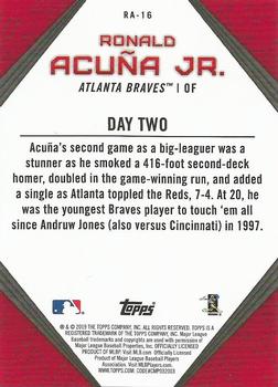 2019 Topps - Ronald Acuna Jr. Star Player Highlights #RA-16 Ronald Acuña Jr. Back