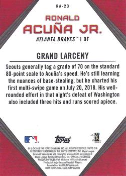 2019 Topps - Ronald Acuna Jr. Star Player Highlights #RA-23 Ronald Acuña Jr. Back