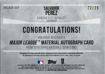 2019 Topps - Major League Material Autographs Red #MLAR-SP Salvador Perez Back
