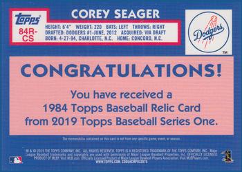 2019 Topps - 1984 Topps Baseball 35th Anniversary Relics #84R-CS Corey Seager Back