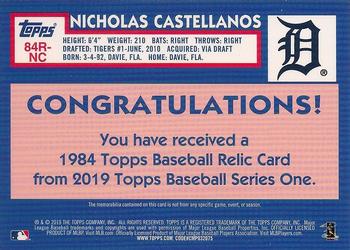 2019 Topps - 1984 Topps Baseball 35th Anniversary Relics #84R-NC Nicholas Castellanos Back