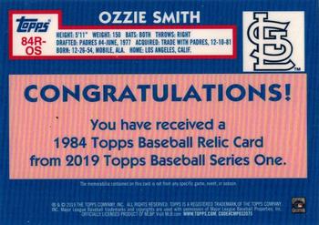 2019 Topps - 1984 Topps Baseball 35th Anniversary Relics #84R-OS Ozzie Smith Back
