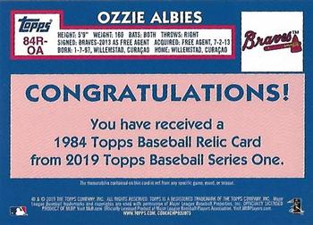 2019 Topps - 1984 Topps Baseball 35th Anniversary Relics 150th Anniversary #84R-OA Ozzie Albies Back