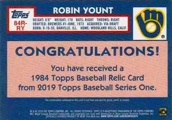 2019 Topps - 1984 Topps Baseball 35th Anniversary Relics 150th Anniversary #84R-RY Robin Yount Back