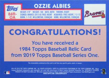 2019 Topps - 1984 Topps Baseball 35th Anniversary Relics Gold #84R-OA Ozzie Albies Back