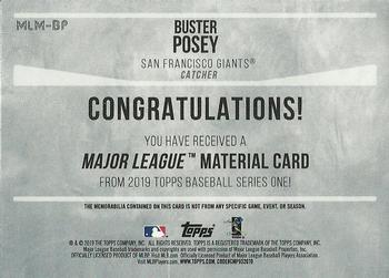 2019 Topps - Major League Material Relics #MLM-BP Buster Posey Back