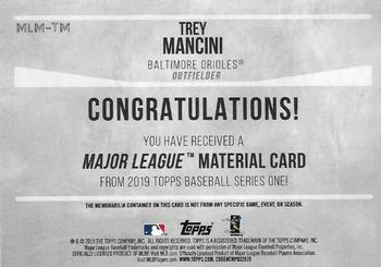 2019 Topps - Major League Material Relics #MLM-TM Trey Mancini Back
