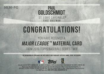 2019 Topps - Major League Material Relics #MLM-PG Paul Goldschmidt Back