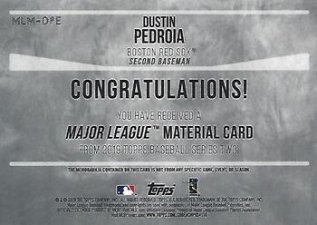 2019 Topps - Major League Material Relics #MLM-DPE Dustin Pedroia Back