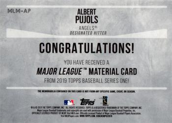 2019 Topps - Major League Material Relics 150th Anniversary #MLM-AP Albert Pujols Back