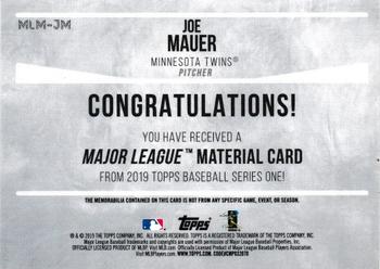 2019 Topps - Major League Material Relics 150th Anniversary #MLM-JM Joe Mauer Back