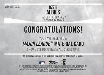 2019 Topps - Major League Material Relics 150th Anniversary #MLM-OA Ozzie Albies Back