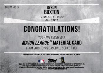 2019 Topps - Major League Material Relics 150th Anniversary #MLM-BB Byron Buxton Back