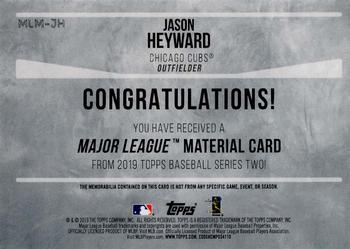 2019 Topps - Major League Material Relics 150th Anniversary #MLM-JH Jason Heyward Back