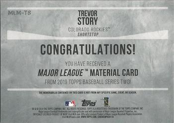 2019 Topps - Major League Material Relics 150th Anniversary #MLM-TS Trevor Story Back