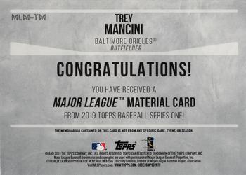 2019 Topps - Major League Material Relics Red #MLM-TM Trey Mancini Back