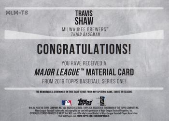 2019 Topps - Major League Material Relics Red #MLM-TS Travis Shaw Back