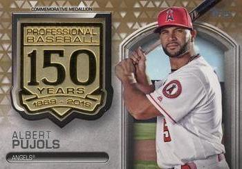 2019 Topps - 150th Anniversary Commemorative Medallions Gold (Series One) #AMM-AP Albert Pujols Front