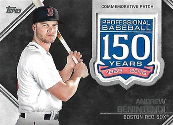 2019 Topps - 150th Anniversary Commemorative Patches (Series One) #AMP-ABE Andrew Benintendi Front