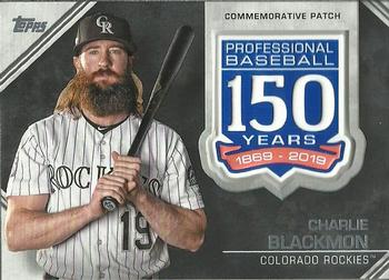 2019 Topps - 150th Anniversary Commemorative Patches (Series One) #AMP-CBL Charlie Blackmon Front