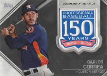 2019 Topps - 150th Anniversary Commemorative Patches (Series One) #AMP-CC Carlos Correa Front