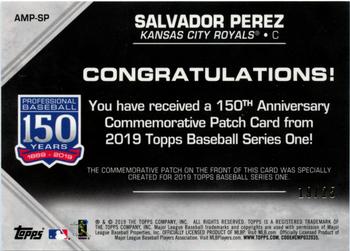 2019 Topps - 150th Anniversary Commemorative Patches Red (Series One) #AMP-SP Salvador Perez Back
