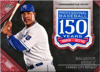 2019 Topps - 150th Anniversary Commemorative Patches Red (Series One) #AMP-SP Salvador Perez Front