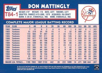 2019 Topps - 1984 Topps Baseball 35th Anniversary #T84-1 Don Mattingly Back
