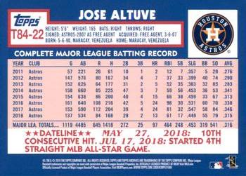 2019 Topps - 1984 Topps Baseball 35th Anniversary #T84-22 Jose Altuve Back