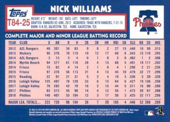 2019 Topps - 1984 Topps Baseball 35th Anniversary #T84-25 Nick Williams Back