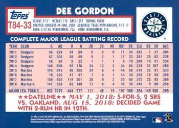 2019 Topps - 1984 Topps Baseball 35th Anniversary #T84-33 Dee Gordon Back