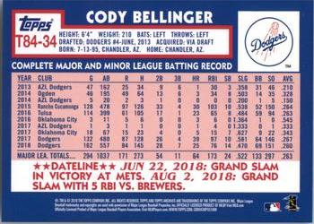 2019 Topps - 1984 Topps Baseball 35th Anniversary #T84-34 Cody Bellinger Back