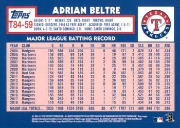 2019 Topps - 1984 Topps Baseball 35th Anniversary #T84-59 Adrian Beltre Back