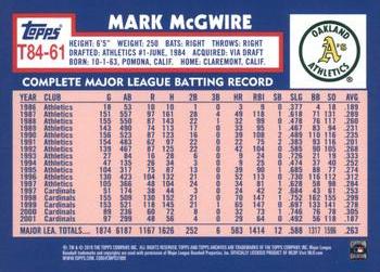 2019 Topps - 1984 Topps Baseball 35th Anniversary #T84-61 Mark McGwire Back