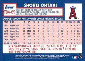 2019 Topps - 1984 Topps Baseball 35th Anniversary #T84-69 Shohei Ohtani Back