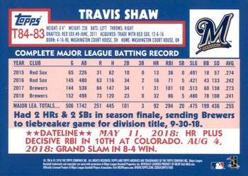 2019 Topps - 1984 Topps Baseball 35th Anniversary #T84-83 Travis Shaw Back
