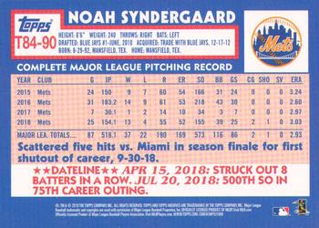 2019 Topps - 1984 Topps Baseball 35th Anniversary #T84-90 Noah Syndergaard Back
