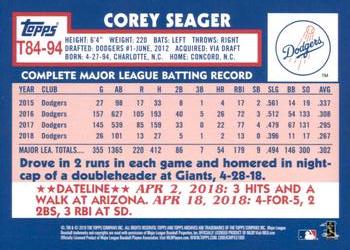 2019 Topps - 1984 Topps Baseball 35th Anniversary #T84-94 Corey Seager Back