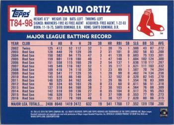 2019 Topps - 1984 Topps Baseball 35th Anniversary #T84-98 David Ortiz Back